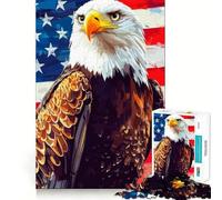Rompecabezas de águila Calva Americana para Adultos,1000 Piezas,para estimular la concentración,Divertido,tamaño Uniforme,Piezas precisas,Actividad para Fortalecer los Lazos Familiares (38x26cm)