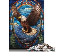 Rompecabezas de águila Calva con vitrales para Adultos, Juegos de ingenio para Adultos y Adolescentes, 520 Piezas (52 x 38 cm)