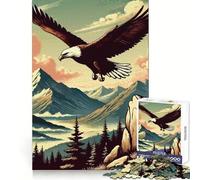 Rompecabezas de águila Calva Volando sobre Las montañas para Adultos,1000 Piezas,para desarrollar la concentración,la Habilidad,el Ocio y el placerIdeal para encajarRegalo de Navidad Elegante 50x75cm