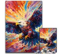 Rompecabezas de águila de Colores, 1000 Piezas para Adultos, Rompecabezas de cartón, Ideal para Adolescentes y coleccionistas, Regalo de Viaje, Actividad Familiar, 26x38cm/10,23x14,96 Pulgadas