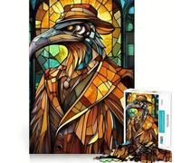 Rompecabezas de águila de vitral de 1000 Piezas para Adolescentes Mejora la Memoria, diversión Relajante, Bordes precisos, Regalo Original 50x75cm