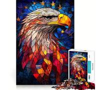 Rompecabezas de águila de vitral para Adolescentes, 1000 Piezas, Juego de lógica, pasatiempo para el hogar, Corte preciso, Regalo para Festivales 50x75cm