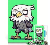 Rompecabezas de águila Enojada de Dibujos Animados,1000 Piezas,Juego Divertido sin Rebabas,Piezas de Corte Limpio,portátil,Ideal para Viajes (38x26cm)