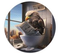 Rompecabezas de águila Leyendo periódico para Adultos, 1000 Piezas, Rompecabezas Redondo de 1000 Piezas, Juego Interactivo Familiar, Apto para Mayores de 14 años, 67,5 x 67,5 cm