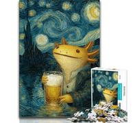 Rompecabezas de ajolote para Adultos 1000 Piezas Ideal para Adolescentes Regalos Juguetes educativos Juegos para aliviar el estrés y fomentar el Amor en Pareja (50x75cm)