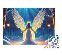 Rompecabezas de alas de ángel con Campo de Estrellas Alado,1000 Piezas,cartón Resistente con Acabado Mate,Ideal el hogar,Ocio,Tiempo Libre,Pasatiempos Adultos,Adolescentes y,70x50cm(1000 Piezas).