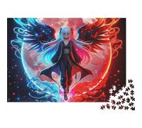 Rompecabezas de alas de ángel con Llamas Rojas aladas,1000 Piezas,cartón Resistente y sin Polvo,enmarcable,Regalo navideño para Adultos,Parejas y entusiastas avanzados,70x50cm(1000 Piezas)