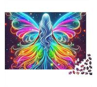 Rompecabezas de alas de ángel con Plumaje arcoíris Alado,1000 Piezas,cartón Grueso Resistente,enmarcable,Ideal para Viajes,Vacaciones,para Adultos,Adolescentes y Principiantes,70x50cm(1000 Piezas)