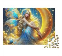 Rompecabezas de alas de ángel,Doncella Lunar alada,1000 Piezas,cartón Premium,Alivio del estrés,Actividad para Adultos,familias,Principiantes y entusiastas,38x26cm(1000 Piezas)