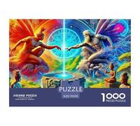 Rompecabezas de alas de ángel para Adultos: Dos Figuras se extienden sobre un Pozo Brillante. Juego desafiante y acertijo para Decorar Paredes. 70 x 50 cm (1000 Piezas).