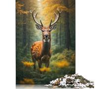 Rompecabezas de Alce de Las Montañas Rocosas, Papel Entrelazado de precisión, Rectangular, para niños y niñas, 1000 Piezas (26 x 38 cm)