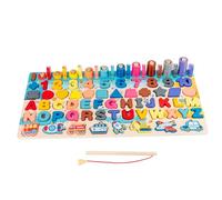 Rompecabezas de Alfabeto de Madera Número de Formas magnéticas con caña de Pesca Educational Education Learning Toy for Girls Boys | Rompecabezas