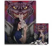 Rompecabezas de Alicia y el Gato de Cheshire para Adultos 1000 Piezas (75 x 50 cm) Ideal para Decorar y estimular el Cerebro