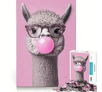 Rompecabezas de Alpaca con Chicle,1000 Piezas,Entrenamiento cognitivo,Piezas Perfectamente encajables,Regalo de cumpleaños,Juguete para ejercitar la Mente (38x26cm)