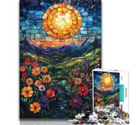 Rompecabezas de Amapolas de vitral de 1000 Piezas para Adultos y Adolescentes, Juego Educativo para cumpleaños y Navidad a Partir de 14 años, 26x38cm