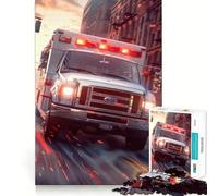 Rompecabezas de Ambulancia en la Ciudad,1000 Piezas,Juego de Habilidades mentales,Corte láser, Tiempo Tranquilo,Ejercicio Mental en casa (50x75cm)