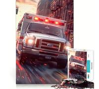 Rompecabezas de Ambulancia en la Ciudad,1000 Piezas,Tren cognitivo,Piezas Perfectamente encajables,Regalo de cumpleaños,Juguete para ejercitar la Mente (38x26cm)