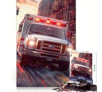 Rompecabezas de Ambulancia en la Ciudad de 1000 Piezas para Adolescentes Estimula la Mente y es un pasatiempo Relajante Encaje Firme (38x52cm)