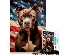 Rompecabezas de American Pit Bull Terrier para Adultos,1000 Piezas,para estimular la concentración,Divertidos,de tamaño Uniforme,Piezas precisas,Actividad para Fortalecer los Lazos Familiares