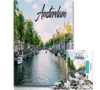 Rompecabezas de Ámsterdam para Adolescentes, 1000 Piezas, Toda la Familia, 38x26cm