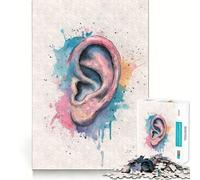 Rompecabezas de anatomía de la Oreja en Acuarela 1000 Piezas Juego de concentración Mental diseño Ajustado sin Huecos desafío Cerebral Interactivo para el hogar (38x52cm)