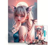 Rompecabezas de ángel con alas de Anime,1000 Piezas,Juego cognitivo Divertido,Troquelado de Alta precisión, aliviar el estrés (50x75cm)