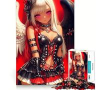 Rompecabezas de ángel con Cabello Rojo y Blanco,1000 Piezas,Juego Divertido sin Rebabas,Piezas de Corte Limpio,portátil,Ideal para Viajes (38x26cm)