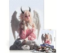 Rompecabezas de ángel con Cuernos de Diablo, 1000 Piezas, para Adolescentes, para estimular la Mente, para Momentos de Ocio agradables, con Sistema de Encaje Firme, Navidad (38x26cm)