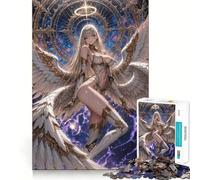 Rompecabezas de ángel de Anime con Aureola y alas,1000 Piezas,Juguete de construcción Focus,Ajuste Firme,Montaje Seguro,Juguete de Entretenimiento para Interiores (50x75cm)