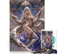 Rompecabezas de ángel de Anime con Aureola y alas,1000 Piezas para Adolescentes Estimula la Mente Diversión sin Espacios Ajuste Entretenimiento cautivador para Interiores acogedores (38x52cm)