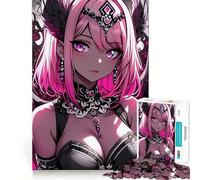 Rompecabezas de ángel de Anime de Cabello Rosa, 1000 Piezas para Adultos, para ejercitar la Mente y aliviar el estrés, decoración de Pared con Bordes precisos (50x75cm)