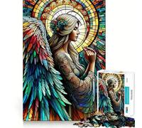 Rompecabezas de ángel de vitral para Adultos, 1000 Piezas, Smart Reason Toy Group Joy, Borde Liso, Pieza de Arte Fino 38x52cm