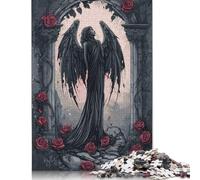 Rompecabezas de ángel gótico Oscuro en ruinas para Adultos, 1000 Piezas, Rompecabezas de Papel para Adultos, Rompecabezas para Adolescentes a Partir de 12 años, (75 x 50 cm)