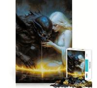 Rompecabezas de ángeles y Demonios,1000 Piezas,estimulación cognitiva,Piezas sin Rebabas,Corte Limpio,Juguete de Entretenimiento para Interiores (38x52cm)