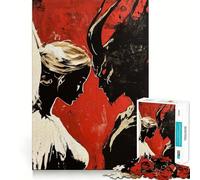 Rompecabezas de ángeles y Demonios,1000 Piezas,Juego Que estimula el Cerebro,Ajuste Espacios,Entretenimiento Acogedor para Interiores para Todos (50x75cm)