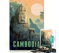 Rompecabezas de Angkor Wat,Camboya,para Adultos,1000 Piezas,Juego para estimular la Mente,tamaño Uniforme,Piezas precisas,Ideal para Viajar, ejercitar la Mente (50x75cm)