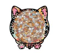Rompecabezas de animales - 135 piezas Gatos Diseño Marco Puzzle - Colorido Puzzle de madera con motivos de animales | Para adultos, jóvenes y mayores, decoración de mesa y accesorio para el hogar