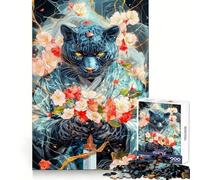 Rompecabezas de Animales Black Panther Samurai para Adolescentes, 1000 Piezas, lógica, Pensamiento, Alivio del estrés, Divertido, Cierre sin Costuras, (38x52cm)