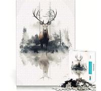 Rompecabezas de Animales,Ciervos y Naturaleza,1000 Piezas,Juego de Memoria Mental,Alta precisión,Manualidades interactivas,desafío Cerebral para el hogar (50x75cm)