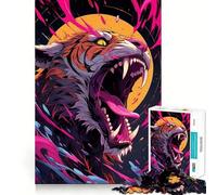 Rompecabezas de Animales con Detalles Abstractos de Tigre para Adolescentes, 1000 Piezas, para Mejorar la Memoria, para Disfrutar de un Juego de niños, con Bordes limpios, 38x26cm