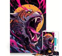 Rompecabezas de Animales con Detalles Abstractos de Tigre para Adolescentes, 1000 Piezas, para Mejorar la Memoria, el Entretenimiento en casa, Bordes precisos, 38x52cm