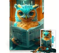 Rompecabezas de Animales con Forma de búho Leyendo el periódico para Adultos, 1000 Piezas, estimula la Memoria, Entretenimiento, precisión, Bonito Regalo (38x26cm)