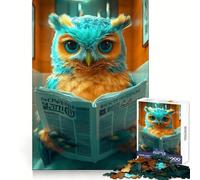 Rompecabezas de Animales con Forma de búho Leyendo el periódico para Adultos, 1000 Piezas, estimula la Memoria, Entretenimiento, precisión, Bonito Regalo (38x26cm)
