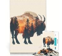 Rompecabezas de Animales del Bosque Yak,1000 Piezas,Juego de Memoria Cerebral, Corte láser,Actividad Absorbente para Noches tranquilas (50x75cm)