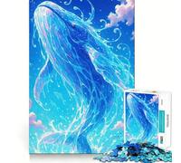 Rompecabezas de Animales del Cielo y Ballenas para Adultos 1000 Piezas Juego de Memoria Ajuste Firme Montaje Seguro Juego de construcción de Conexiones significativas (38x26cm)
