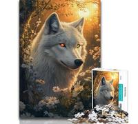 Rompecabezas de Animales fantásticos de Lobo Blanco para Adultos y Adolescentes Educativo para Toda la Familia 26x38cm