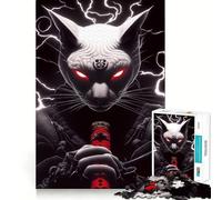 Rompecabezas de Animales: Gato esfinge samurái con Espada, 1000 Piezas, para Adolescentes, Juguete de lógica, diversión, Corte Suave, (50x75cm)