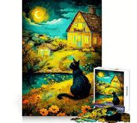 Rompecabezas de Animales Gatos, Lunes por la Noche para Adolescentes, 1000 Piezas, desafío Inteligente, Escape Relajante, Cierre Fino, Bonito Regalo (38x52cm)