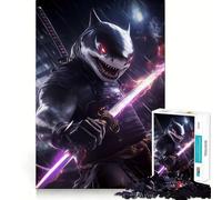 Rompecabezas de Animales Guerrero Samurai Tiburón 1000 Piezas para Adolescentes Lógica Clara Juguete Fácil Ocio Corte Perfecto Regalo de cumpleaños 50x75cm