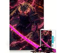 Rompecabezas de Animales Guerrero Samurái Tigre 1000 Piezas para Adolescentes Fortalece la Memoria Tranquilo Calma Borde Calidad Regalo Deseo de Papá Noel 38x52cm